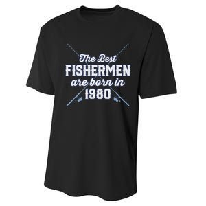 Gift For 41 Year Old Fishing Fisherman 1980 41st Birthday Performance Sprint T-Shirt