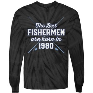 Gift For 41 Year Old Fishing Fisherman 1980 41st Birthday Tie-Dye Long Sleeve Shirt