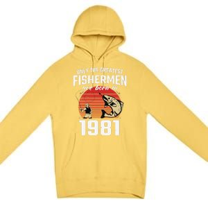 Gift For 41 Year Old Fishing Fisherman 1981 41th Birthday Premium Pullover Hoodie