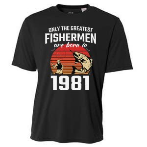 Gift For 41 Year Old Fishing Fisherman 1981 41th Birthday Cooling Performance Crew T-Shirt