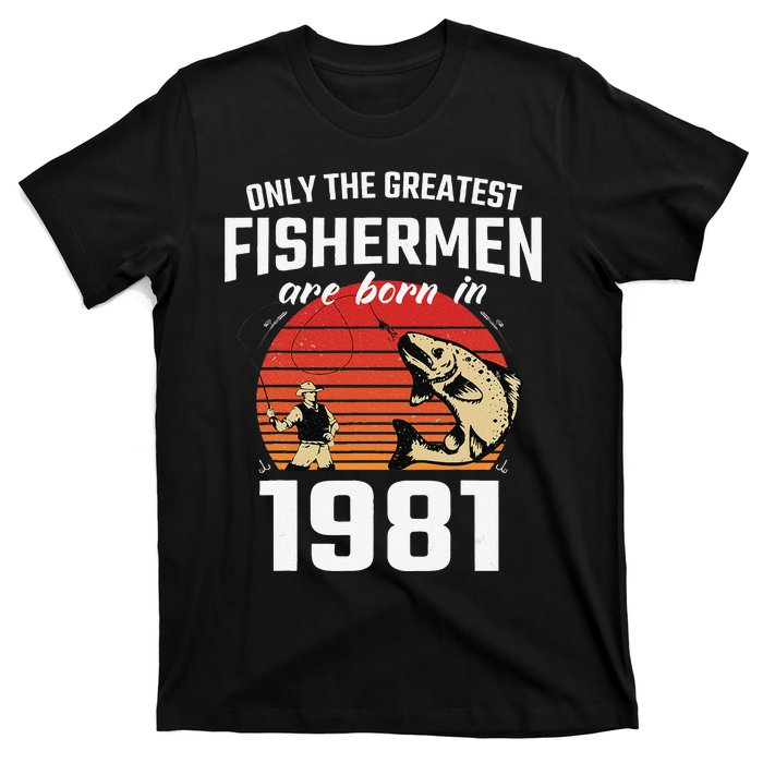 Gift For 41 Year Old Fishing Fisherman 1981 41th Birthday T-Shirt