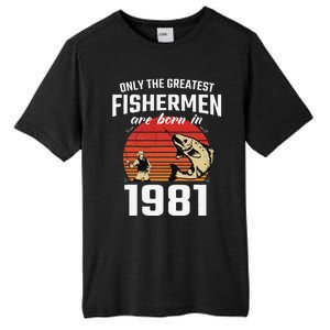 Gift For 41 Year Old Fishing Fisherman 1981 41th Birthday Tall Fusion ChromaSoft Performance T-Shirt