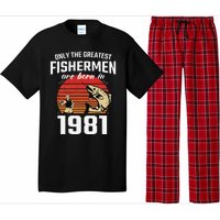 Gift For 41 Year Old Fishing Fisherman 1981 41th Birthday Pajama Set