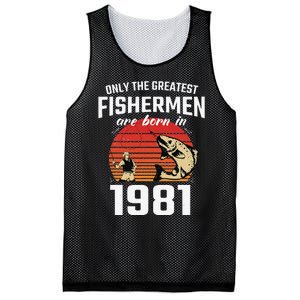 Gift For 41 Year Old Fishing Fisherman 1981 41th Birthday Mesh Reversible Basketball Jersey Tank