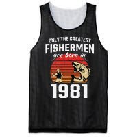 Gift For 41 Year Old Fishing Fisherman 1981 41th Birthday Mesh Reversible Basketball Jersey Tank