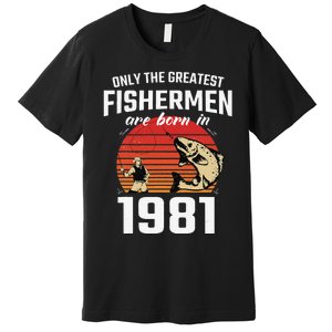 Gift For 41 Year Old Fishing Fisherman 1981 41th Birthday Premium T-Shirt