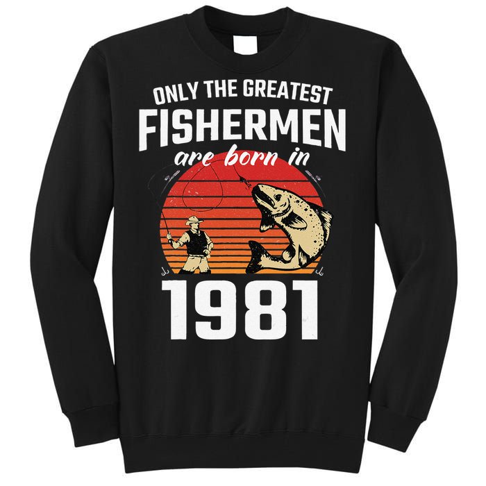 Gift For 41 Year Old Fishing Fisherman 1981 41th Birthday Tall Sweatshirt