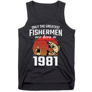 Gift For 41 Year Old Fishing Fisherman 1981 41th Birthday Tank Top