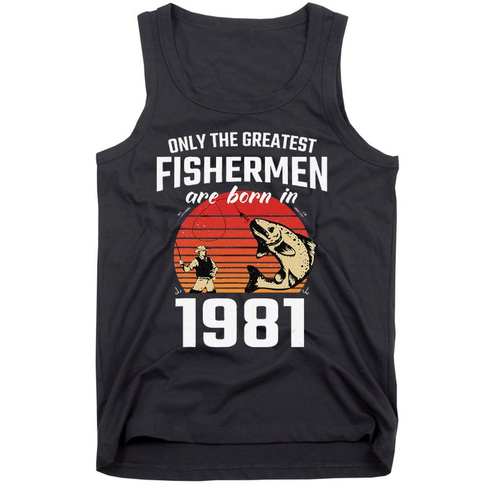 Gift For 41 Year Old Fishing Fisherman 1981 41th Birthday Tank Top