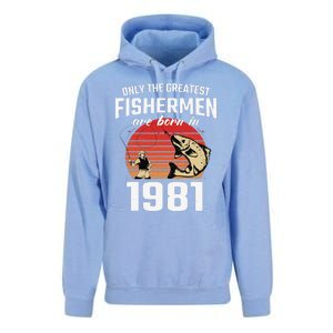 Gift For 41 Year Old Fishing Fisherman 1981 41th Birthday Unisex Surf Hoodie