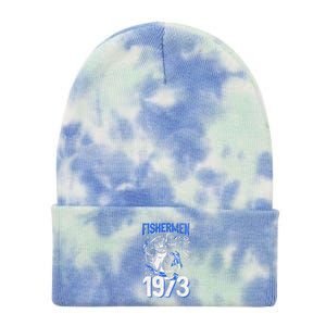 Gift For 47 Years Old Fishing Fisherman 1973 47th Birthday Tie Dye 12in Knit Beanie