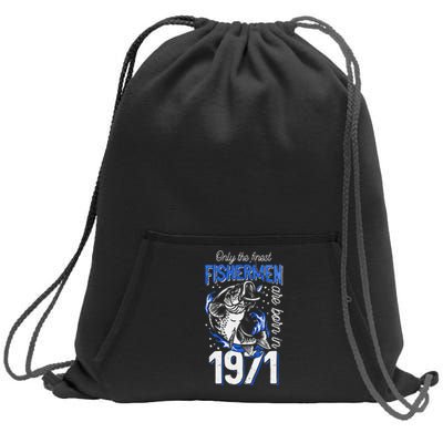 Gift For 49 Years Old Fishing Fisherman 1971 49th Birthday Sweatshirt Cinch Pack Bag