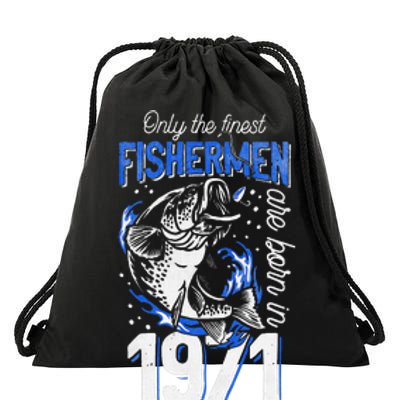 Gift For 49 Years Old Fishing Fisherman 1971 49th Birthday Drawstring Bag