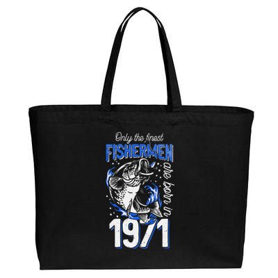 Gift For 49 Years Old Fishing Fisherman 1971 49th Birthday Cotton Canvas Jumbo Tote