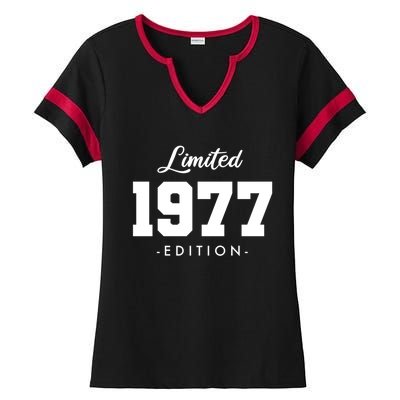 Gift For 46 Year Old 1977 Limited Edition 46th Birthday Gift Ladies Halftime Notch Neck Tee