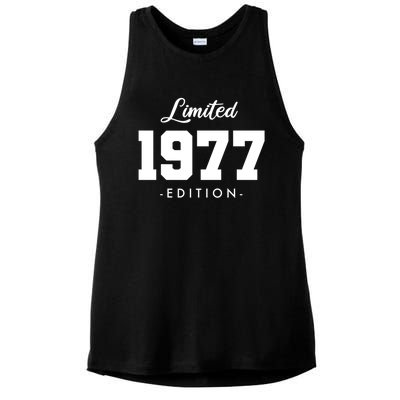 Gift For 46 Year Old 1977 Limited Edition 46th Birthday Gift Ladies PosiCharge Tri-Blend Wicking Tank