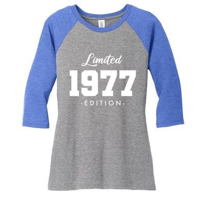 Gift For 46 Year Old 1977 Limited Edition 46th Birthday Gift Women's Tri-Blend 3/4-Sleeve Raglan Shirt