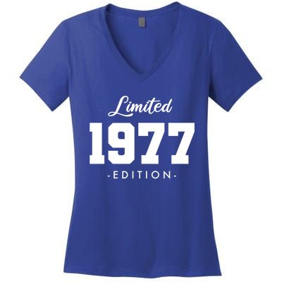 Gift For 46 Year Old 1977 Limited Edition 46th Birthday Gift Women's V-Neck T-Shirt