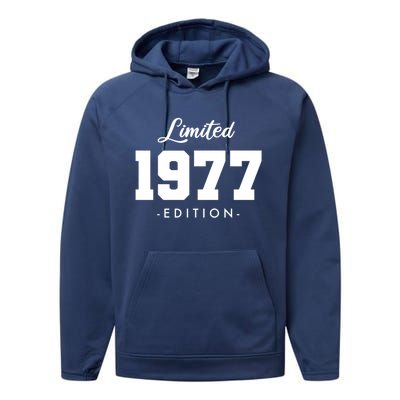 Gift For 46 Year Old 1977 Limited Edition 46th Birthday Gift Performance Fleece Hoodie