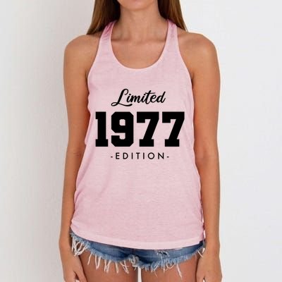 Gift For 46 Year Old 1977 Limited Edition 46th Birthday Gift Women's Knotted Racerback Tank