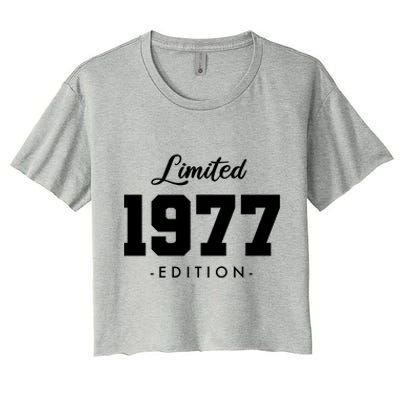 Gift For 46 Year Old 1977 Limited Edition 46th Birthday Gift Women's Crop Top Tee