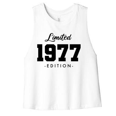 Gift For 46 Year Old 1977 Limited Edition 46th Birthday Gift Women's Racerback Cropped Tank