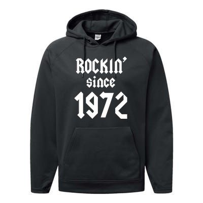 Gift For 50 Year Old Birthday Vintage 1972 Performance Fleece Hoodie