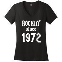 Gift For 50 Year Old Birthday Vintage 1972 Women's V-Neck T-Shirt