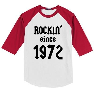 Gift For 50 Year Old Birthday Vintage 1972 Kids Colorblock Raglan Jersey