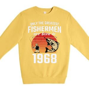 Gift For 54 Year Old Fishing Fisherman 1968 54th Birthday Premium Crewneck Sweatshirt