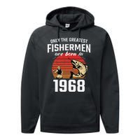 Gift For 54 Year Old Fishing Fisherman 1968 54th Birthday Performance Fleece Hoodie