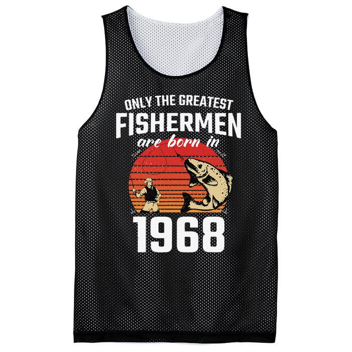 Gift For 54 Year Old Fishing Fisherman 1968 54th Birthday Mesh Reversible Basketball Jersey Tank