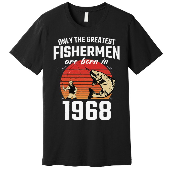 Gift For 54 Year Old Fishing Fisherman 1968 54th Birthday Premium T-Shirt