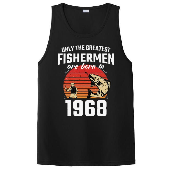 Gift For 54 Year Old Fishing Fisherman 1968 54th Birthday PosiCharge Competitor Tank