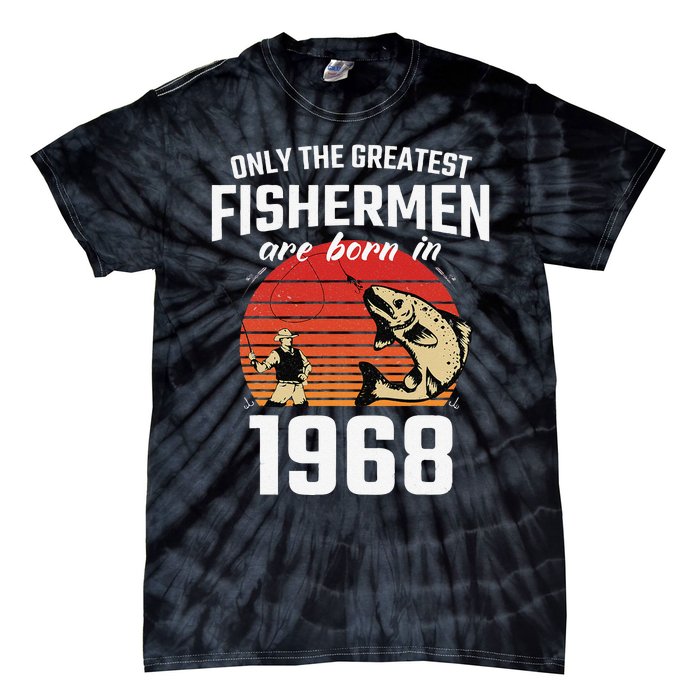 Gift For 54 Year Old Fishing Fisherman 1968 54th Birthday Tie-Dye T-Shirt