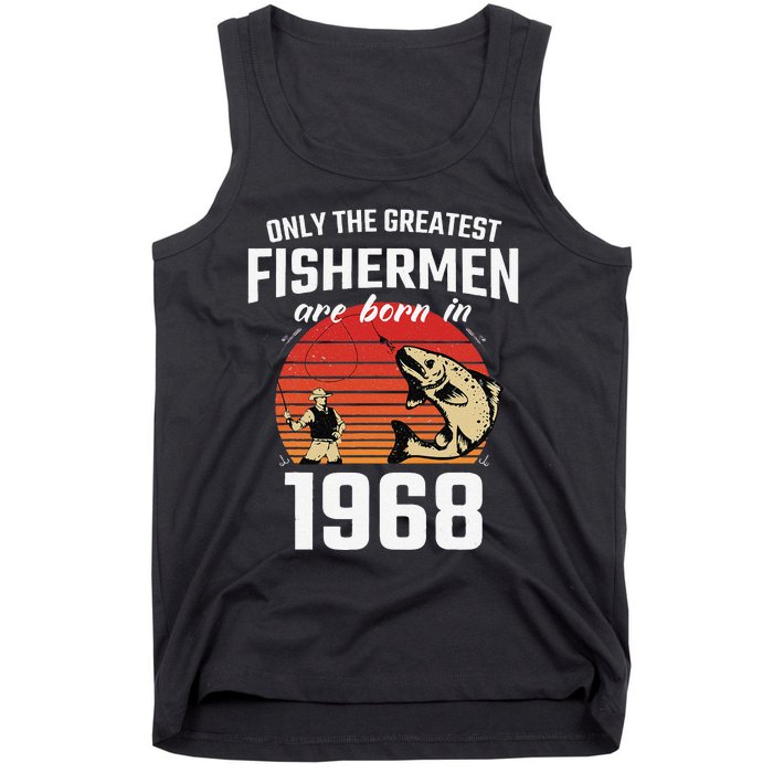 Gift For 54 Year Old Fishing Fisherman 1968 54th Birthday Tank Top