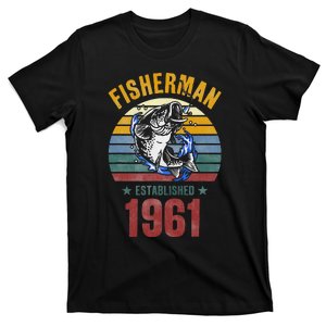 Gift For 59 Years Old Fishing Fisherman 1961 59th Birthday Gift T-Shirt