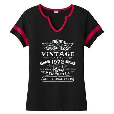 Gift For 50 Year Old Birthday Vintage 1972 Ladies Halftime Notch Neck Tee