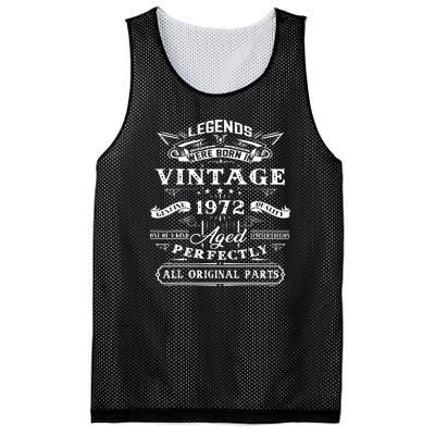 Gift For 50 Year Old Birthday Vintage 1972 Mesh Reversible Basketball Jersey Tank