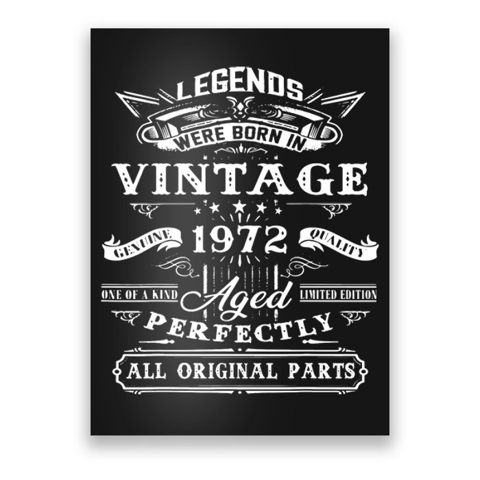 Gift For 50 Year Old Birthday Vintage 1972 Poster