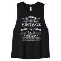 Gift For 50 Year Old Birthday Vintage 1972 Women's Racerback Cropped Tank