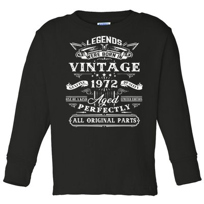 Gift For 50 Year Old Birthday Vintage 1972 Toddler Long Sleeve Shirt