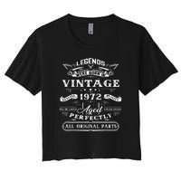 Gift For 50 Year Old Birthday Vintage 1972 Women's Crop Top Tee