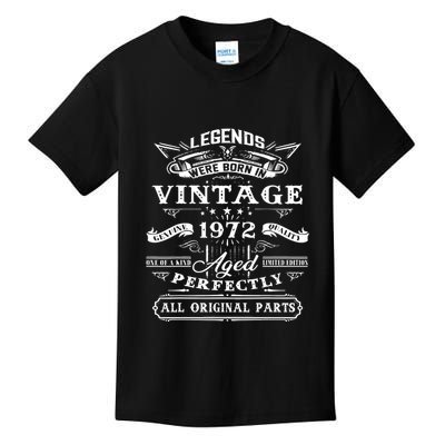 Gift For 50 Year Old Birthday Vintage 1972 Kids T-Shirt