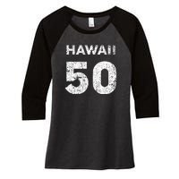 Gift For 50 Year Old Birthday Vintage 1972 Women's Tri-Blend 3/4-Sleeve Raglan Shirt