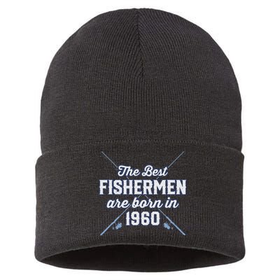 Gift For 61 Year Old Fishing Fisherman 1960 61st Birthday Sustainable Knit Beanie