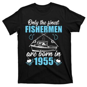 Gift For 66 Years Old 66th Birthday Fishing Fisherman 1955 T-Shirt