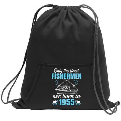 Gift For 66 Years Old 66th Birthday Fishing Fisherman 1955 Sweatshirt Cinch Pack Bag