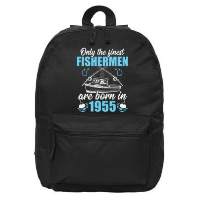 Gift For 66 Years Old 66th Birthday Fishing Fisherman 1955 16 in Basic Backpack