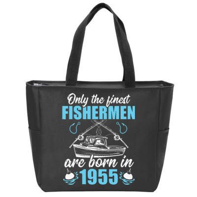 Gift For 66 Years Old 66th Birthday Fishing Fisherman 1955 Zip Tote Bag